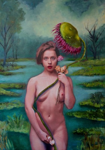 Muchołówka 70x50 mixed media,płótno.jpg