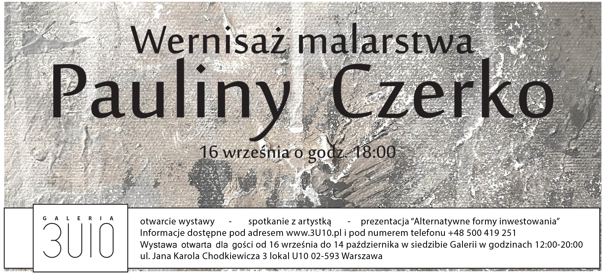 Wystawa malarstwa Pauliny Czerko w Galerii 3U10
